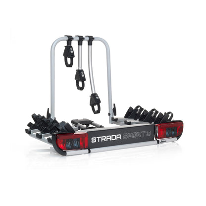 Atera Strada Sport 3 Kupplungsträger für 3 Fahrräder - silber. Montiert 3 Räder sicher an Anhängerkupplung.