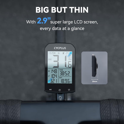 CYCPLUS M1 GPS Fahrradcomputer mit Z1 Lenkerhalterung, ANT+ Bluetooth