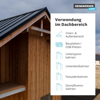 Alfa Flex Folienklebeband 50 mm x 25 m, 3 Rollen, für Dampfsperren