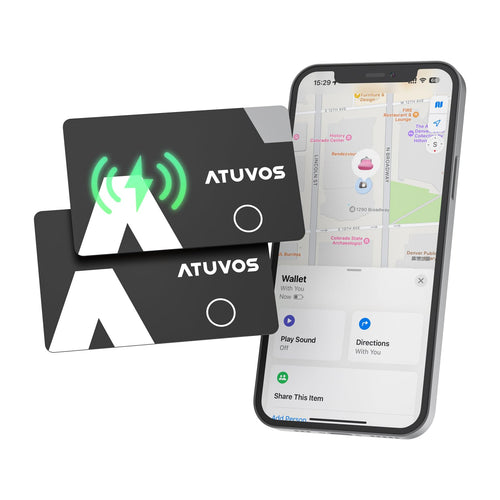 ATUVOS Air Tag Card, ultradünner Bluetooth Tracker, 2er Pack im flachen Kartenformat für Geldbeutel und Gepäck