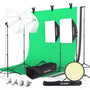 RALENO Fotostudio Set – Greenscreen & Softbox LED Beleuchtung. Grüner Greenscreen, Softbox. Für Chroma Key & weiches LED-Licht.