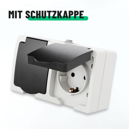 greate Feuchtraumsteckdose Aufputz 2-fach IP54, 10er-Set