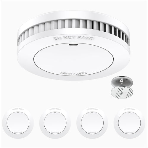 XINDUM SM01 Rauchmelder 4er-Set, 10-Jahres-Batterie, Magnethalter