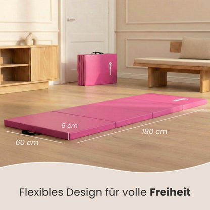EYEPOWER Turnmatte 180x60 cm klappbar, 5 cm dick, Pink-Lila