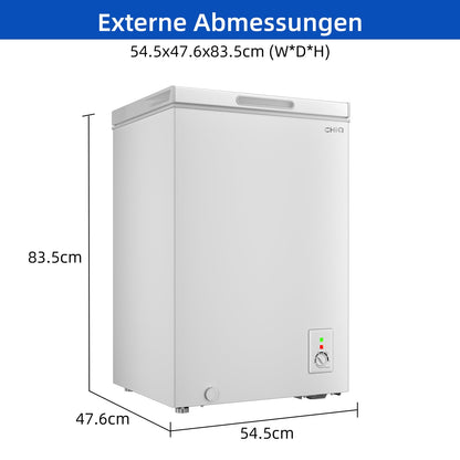 CHiQ Gefriertruhe FCF98DE, 99 L, 4-Sterne-Gefrieren, weiss