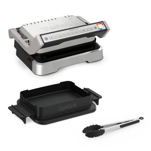 Tefal OptiGrill 4in1 Kontaktgrill mit Backschale - GC776D10. Schwarzer Klappgrill mit Backschale zum Grillen & Backen.