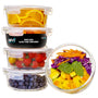 Igluu Meal Prep Glas-Frischhaltedosen rund 950 ml, 5er-Set aus Borosilikatglas mit BPA-freiem Deckel