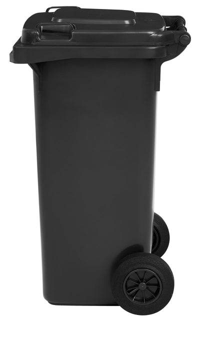 gardivo Mülltonne 120 Liter mit Klappdeckel und Rollen, Anthrazit