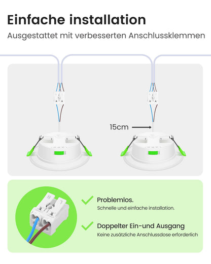 ALUSSO LED Einbaustrahler 4W dimmbar 3 Farbtemperaturen IP44 12er Set