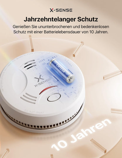 X-Sense Rauchmelder SD11, 10-Jahres-Batterie, Magnethalterung, 2er Set