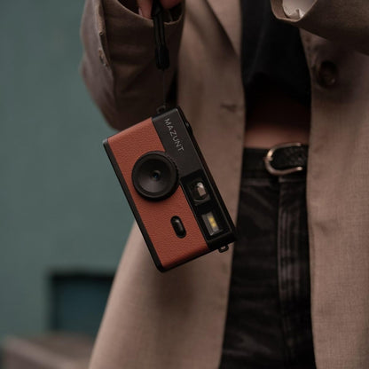 MAZUNT Retro Digitalkamera MAZ25, 12 MP, bildschirmfrei, braun