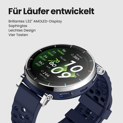Amazfit Active 3 Premium GPS-Lauf-Smartwatch, 45 mm, Saphirglas