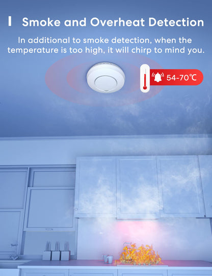 Meross WLAN Rauchmelder HomeKit - Vernetztes 3er Set