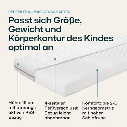 RAVENSBERGER Kinder-/Jugendmatratze Softwelle Kaltschaum 90x200 H1/H2
