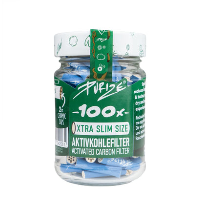 PURIZE® Glas I XTRA Slim Size Aktivkohlefilter – 5x 100