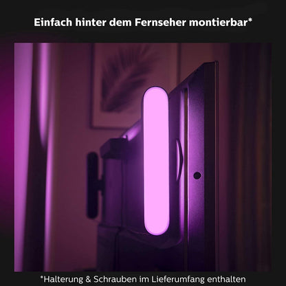 Philips Hue Play Lightbar 2er Pack – Weiss & Farbe inkl. Bridge Schwarz