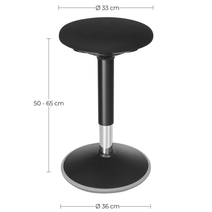 SONGMICS Bürohocker OSC04BK – Höhenverstellbar, Schwarz