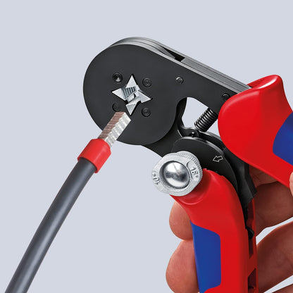 KNIPEX Selbsteinstellende Crimpzange Aderendhülsen – Vierkant 0,08-16 mm²