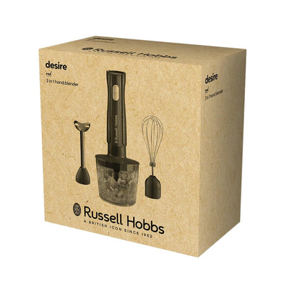 Russell Hobbs Desire 3-in-1 Stabmixer Rot mit Zerkleinerer, 27142-56