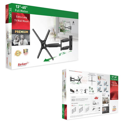 Barkan 76cm Schwenkbar Neigbar TV Wandhalterung - 13-65 Zoll VESA 400x400