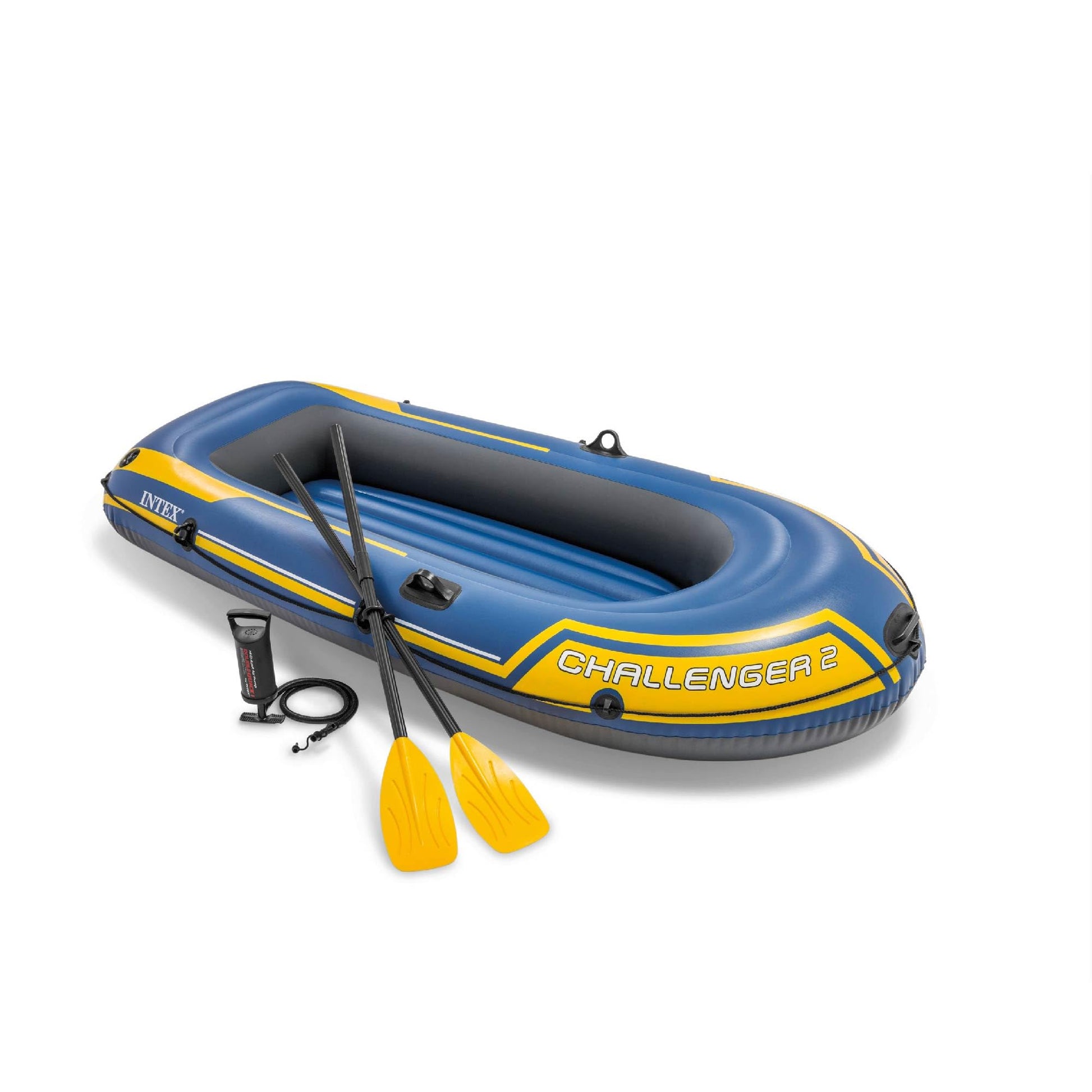 Intex Challenger 2 Aufblasbares Schlauchboot - 2 Personen, Blau. Ideal zum Paddeln/Angeln auf Gewässern.