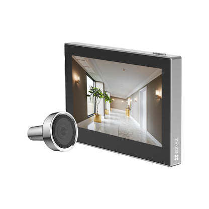 EZVIZ CP2 WLAN Türspion mit 4,3-Zoll-Farbbildschirm, Silber, kabellose Türkamera mit 146° Weitwinkel