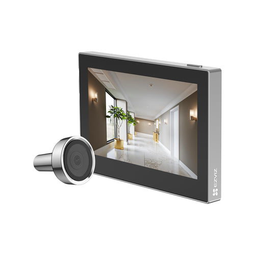 EZVIZ CP2 WLAN Türspion mit 4,3-Zoll-Farbbildschirm, Silber, kabellose Türkamera mit 146° Weitwinkel
