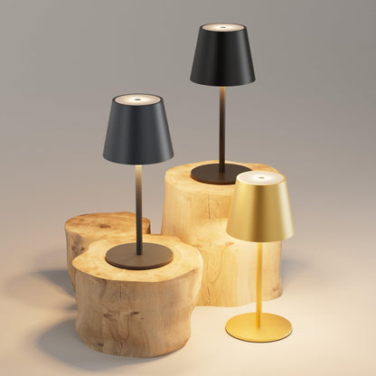 lundwa LED Akku Tischleuchte HT019 dimmbar kabellos 2er-Set Anthrazit