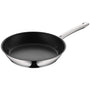 WMF Cromargan Edelstahl Bratpfanne beschichtet 28 cm backofenfest. Runde, silberne Pfanne mit dunkler Beschichtung zum Braten und Garen im Ofen.