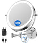 FUNTOUCH Kosmetikspiegel GD902 mit Licht, 1X/30X, Wandmontage