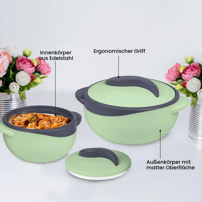 Pinnacle Thermo-Servierschüssel Set, 3-teilig mit Deckel, Edelstahl