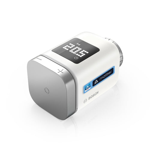 Bosch Smart Home Heizkörperthermostat II [+M] Thermostat: Weiß, kompakt, zur automatischen Temperaturregelung am Heizkörper.
