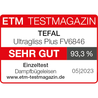 Tefal Ultragliss Plus Dampfbügeleisen FV6846, 2800 W, blau/weiss