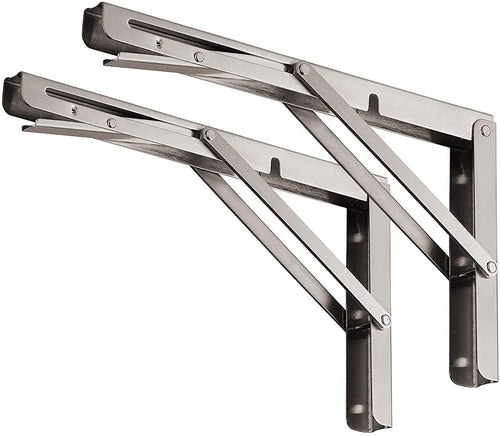 YUMORE Klappkonsole Schwerlast 500mm Edelstahl Regalträger 2er-Pack, dreieckige Bauform aus gebürstetem Edelstahl
