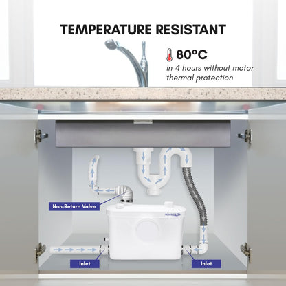 Aquamatix Hebeanlage 400W Sanitäre Abwasserpumpe 3 Einlässe, 6.5m