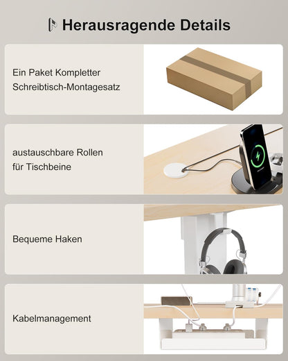 Homall Höhenverstellbarer Schreibtisch Elektrisch 140x70 cm