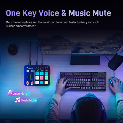 MAONO G1 Neo Audio Mixer für Streaming, XLR & 48V-Phantomspeisung