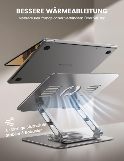 Lamicall Laptopständer, 360 Grad drehbar, verstellbar, 10-17,3 Zoll