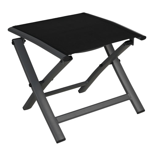 Grand patio Gartenhocker, Klapphocker aus Aluminium und Textilene in Schwarz, faltbar