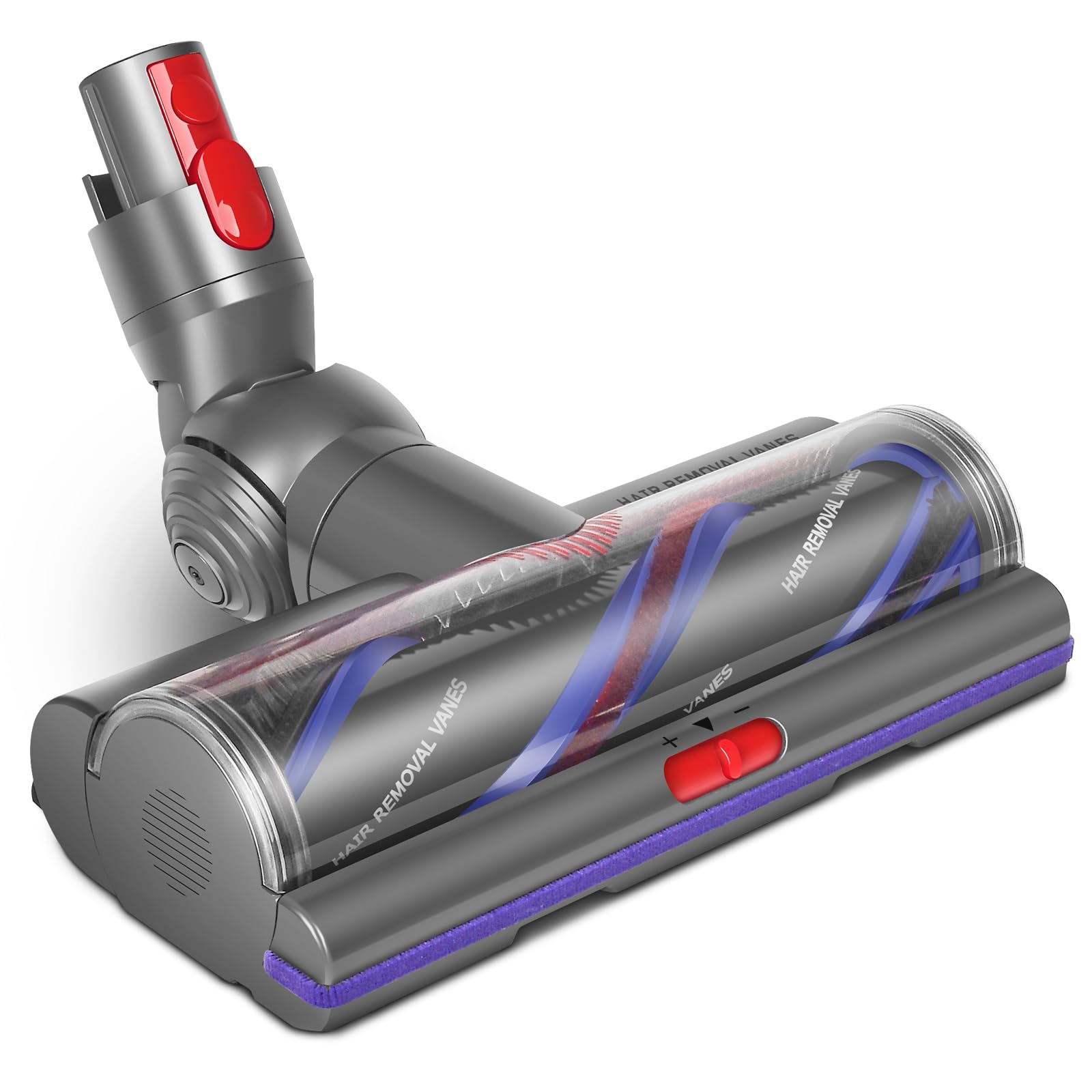 RUKHOOL V11 Torque Drive Bodendüse. Dunkelgrau mit Bürstwalze. Regelt Saugleistung für Hart-/Teppichböden an Dyson V11/V15.