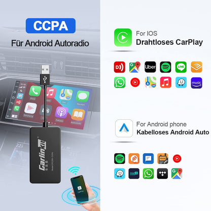 Carlinkit CCPA Adapter für Wireless CarPlay und Android Auto