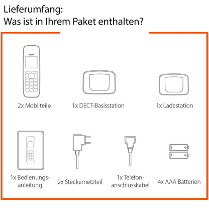 Gigaset Pure 220A Duo, schnurloses DECT-Telefon mit Anrufbeantworter