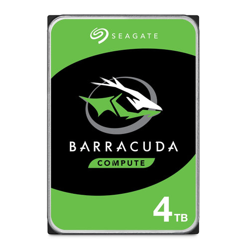 Seagate BarraCuda 4TB Interne HDD 3.5 Zoll (ST4000DMZ04). Silber-schwarz, rechteckig. Speichert Daten in Desktop-PCs.