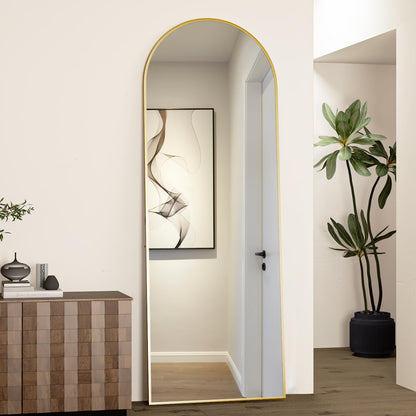 NEUWEABY Ganzkörperspiegel Bogen 162x53 cm mit Ständer, Gold