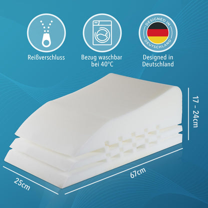Blumtal Ergonomisches Venenkissen, höhenverstellbares Beinkissen, Grau