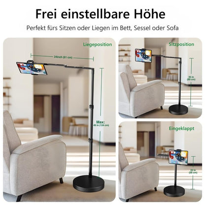 elitehood FC4 iPad Bodenständer, höhenverstellbare Tablet-Halterung