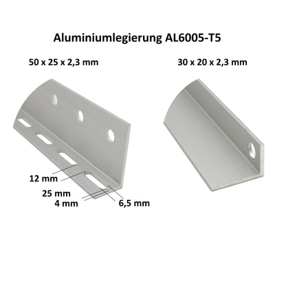 SolarXon Solarmodul Halterung für 2 Module – Freistehend, Alu