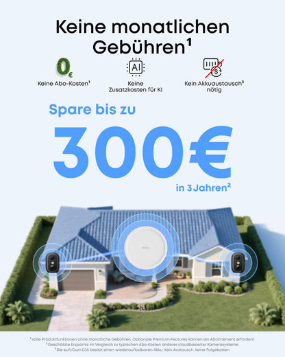 eufy eufyCam C35 Überwachungskamera 2er-Pack mit HomeBase Mini