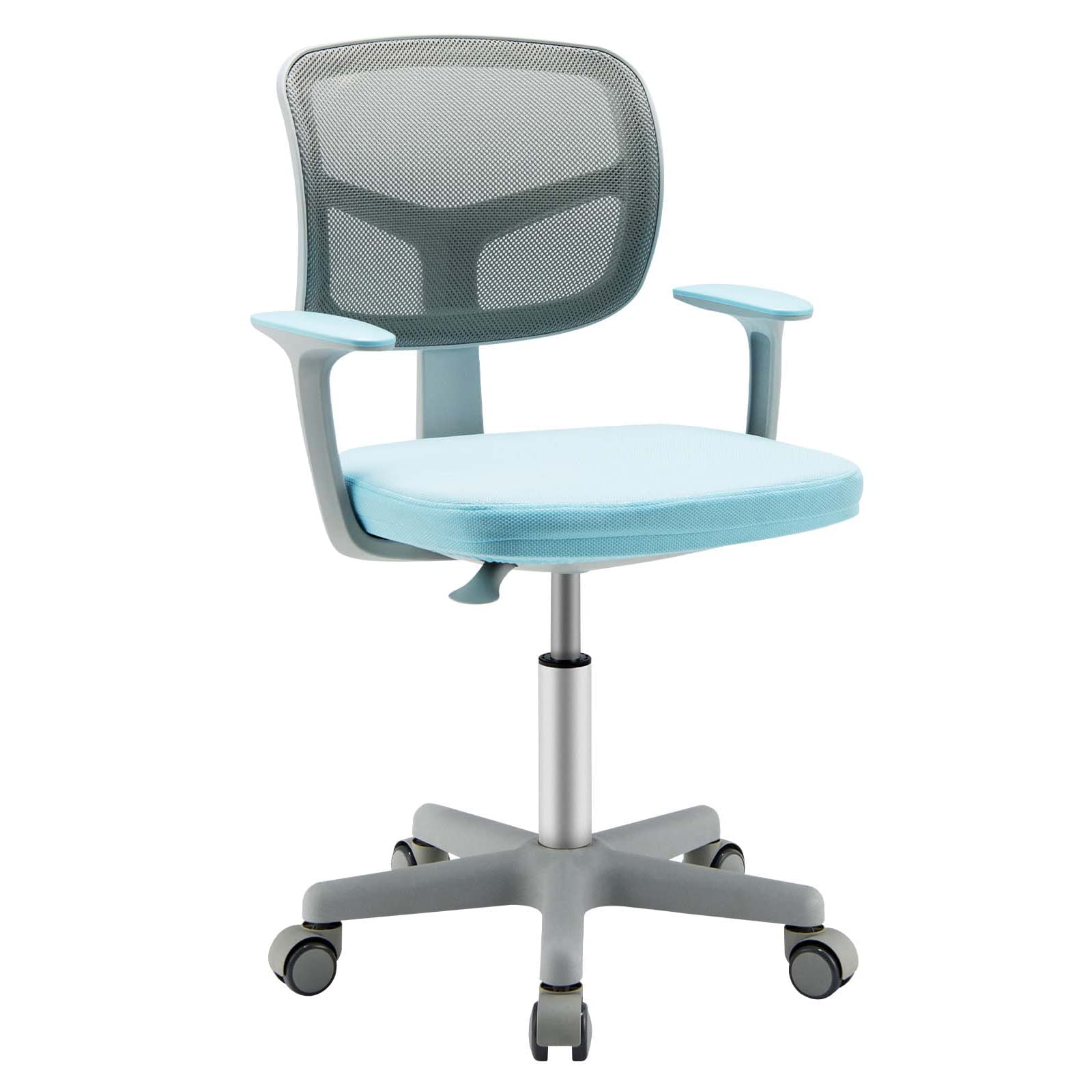 COSTWAY Kinderschreibtischstuhl drehbar höhenverstellbar – Blau. Blauer, drehbarer Schreibtischstuhl für Kinder, höhenverstellbar für ergonomisches Sitzen.