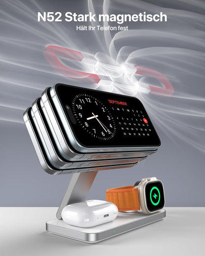 QTlier 3-in-1 Ladestation Qi2.2 25W, MagSafe-kompatibel